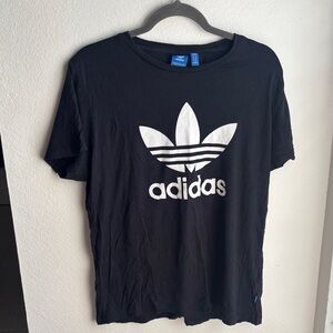 adidas Black Tee with White Trefoil Logo